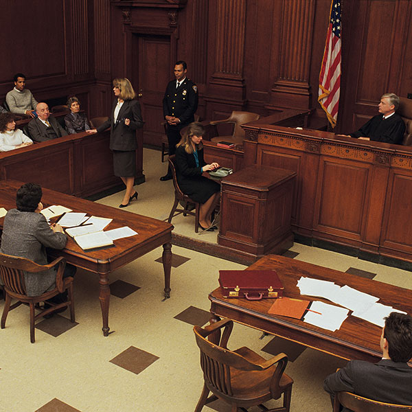 overview of a courtroom